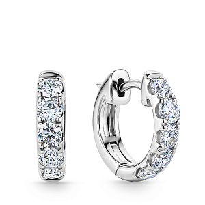 Серьги Конго из серебра с алмазами ограненными синтетическими