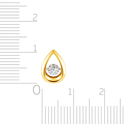 Подвеска из желтого золота с бриллиантом