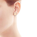 Серьги с английским замком из белого золота с кварцами и бриллиантами