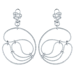 Серьги из серебра с фианитом
