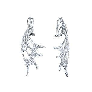 Серьги из серебра с фианитом