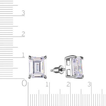 Серьги из серебра с цирконием