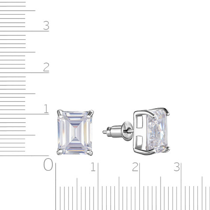 Серьги из серебра с цирконием
