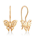 Серьги детские из красного золота
