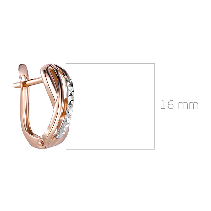 Серьги с английским замком из красного золота