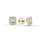 Серьги Пусеты из лимонного золота с бриллиантами