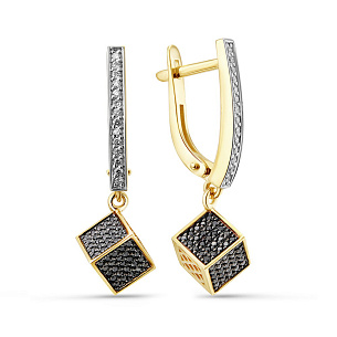 Серьги из лимонного золота с бриллиантами