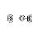 Серьги из платины с фианитом