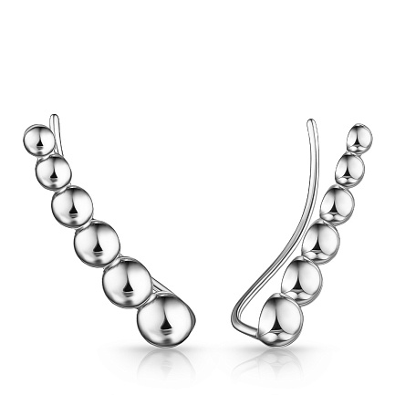 Серьги Клаймберы из серебра