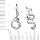 Серьги с английским замком из серебра с фианитом