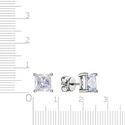 Серьги из серебра с цирконием
