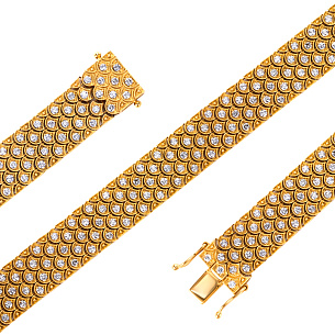 Браслет декоративный из желтого золота с бриллиантами