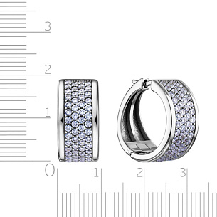 Серьги Конго из серебра с фианитом