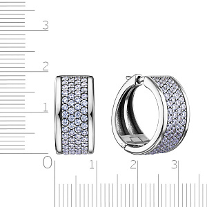 Серьги Конго из серебра с фианитом