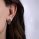Серьги из серебра с фианитом